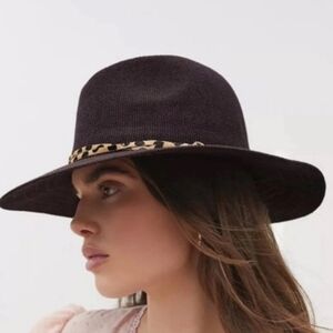 NEW Anthropologie Wyeth Hat Black OS